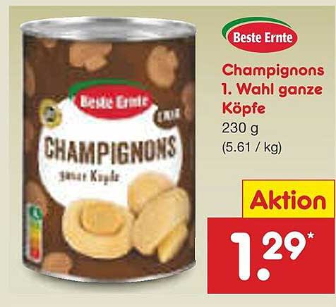 Champignons 1. Wahl ganze Köpfe 230 g