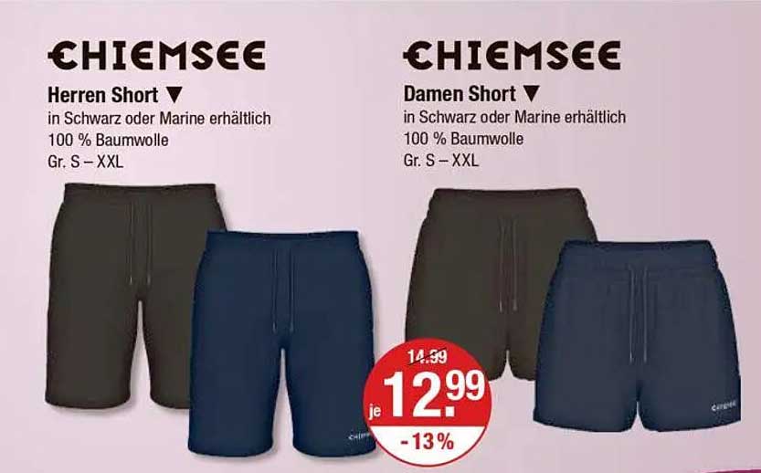 CHiemsee Herren und Damen Shorts in Schwarz oder Marine