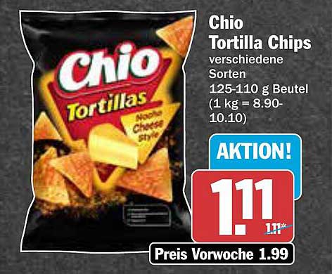 Chio Tortilla Chips verschiedene Sorten 125-110 g Beutel
