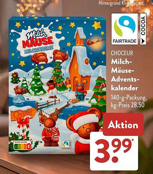 CHOCEUR Milch-Mäuse-Adventskalender