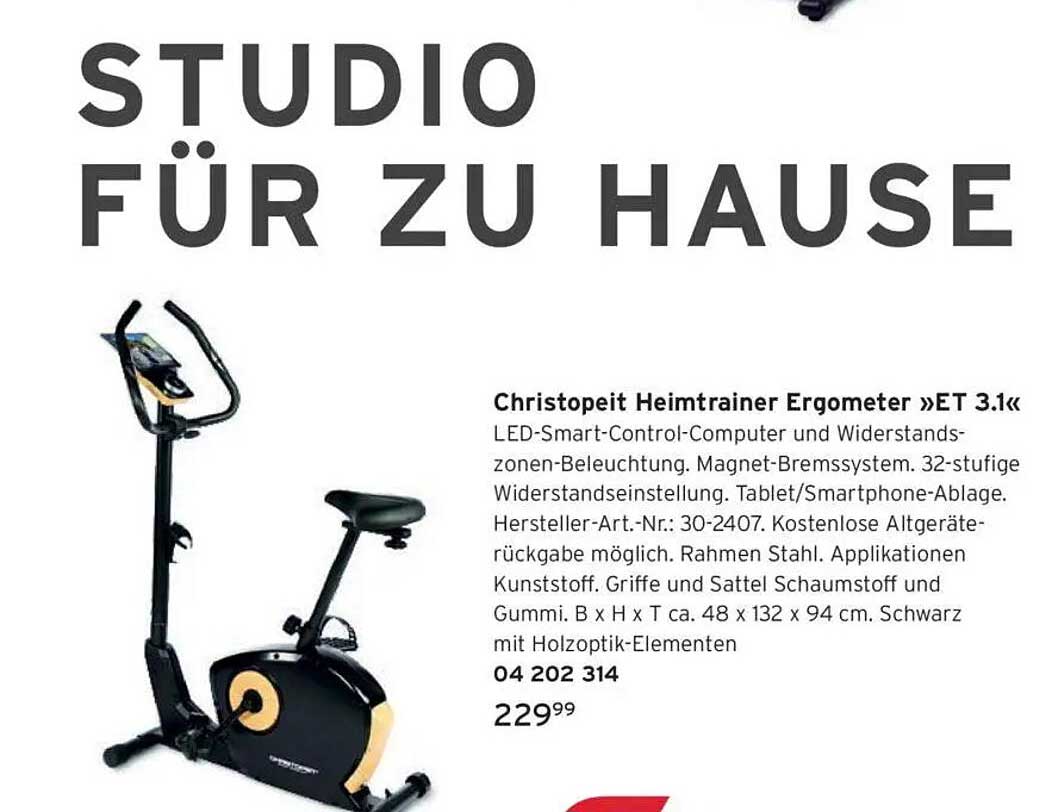 Christopeit Heimtrainer Ergometer »ET 3.1«