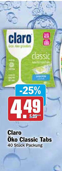 Claro Öko Classic Tabs 40 Stück Packung
