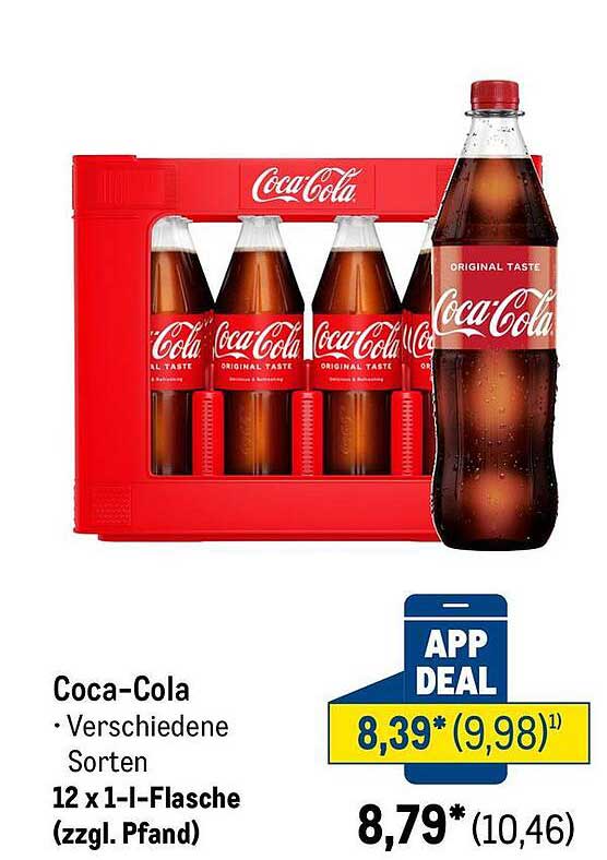 Coca-Cola - 12 x 1-L-Flasche (verschiedene Sorten)
