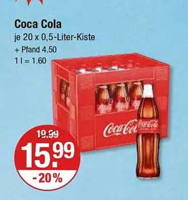Coca Cola je 20 x 0,5-Liter-Kiste