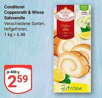 Conditorei Coppenrath & Wiese Sahnerolle, verschiedene Sorten