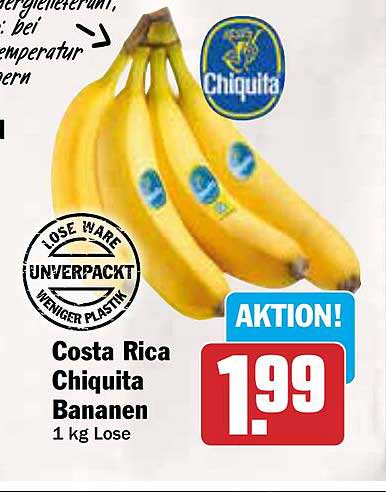 Costa Rica Chiquita Bananen 1 kg Lose