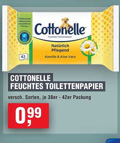 COTTONELLE FEUCHTES TOILETTENPAPIER Kamille & Aloe Vera, 42er Pack