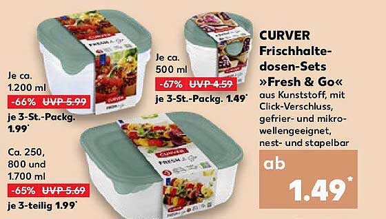 CURVER Frischhaltedosen-Sets »Fresh & Go«
