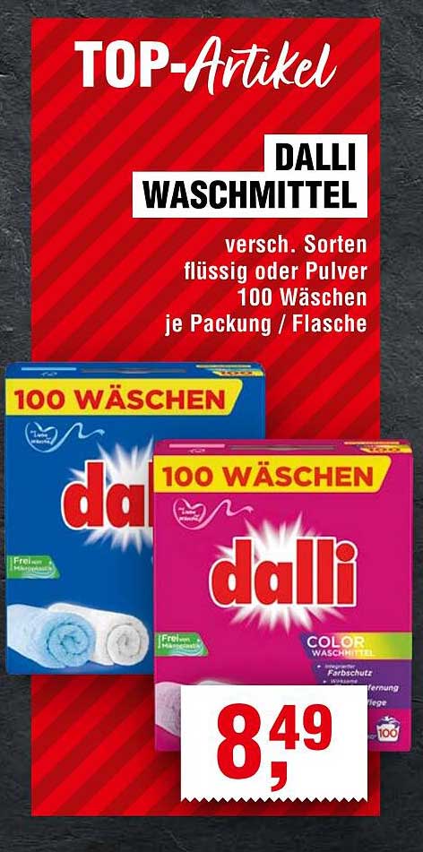 Dalli Waschmittel - verschiedene Sorten flüssig oder Pulver - 100 Wäschen je Packung / Flasche