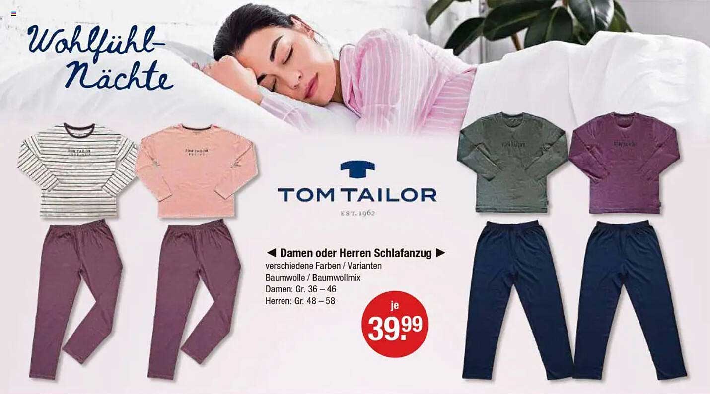 Damen oder Herren Schlafanzug von TOM TAILOR