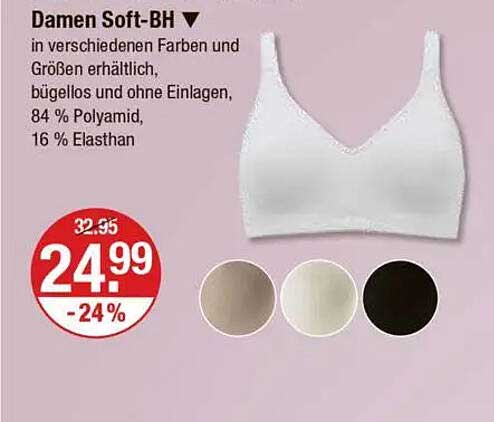 Damen Soft-BH in verschiedenen Farben und Größen erhältlich