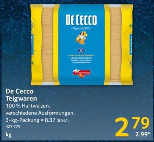 De Cecco Teigwaren - 100 % Hartweizen