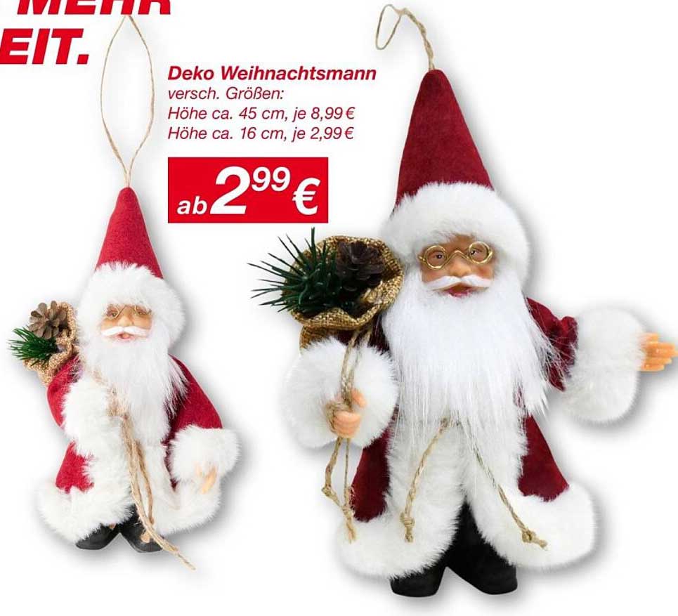 Deko Weihnachtsmann - verschiedene Größen für festliche Stimmung