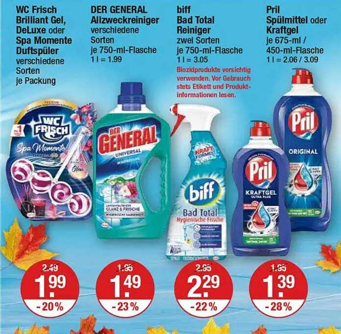 DER GENERAL Allzweckreiniger verschiedene Sorten je 750-ml-Flasche