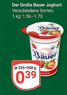 Der Große Bauer Joghurt - verschiedene Sorten
