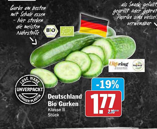 Deutschland Bio Gurken Klasse II Stück