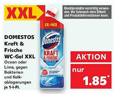 DOMESTOS Kraft & Frische WC-Gel XXL Ocean oder Lime