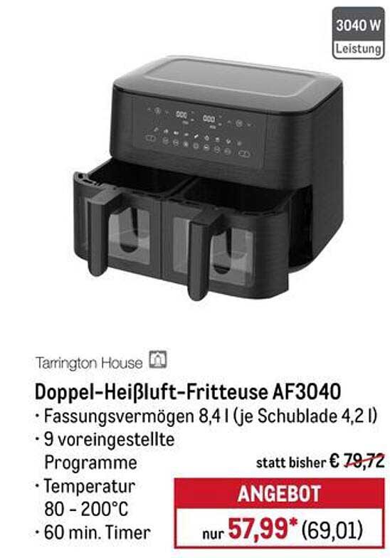 Doppel-Heißluft-Fritteuse AF3040