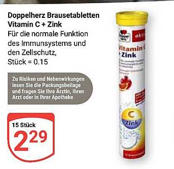 Doppelherz Brausetabletten Vitamin C + Zink