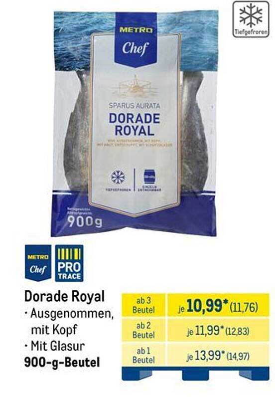 Dorado Royal - Ausgenommen, mit Kopf - 900-g-Beutel