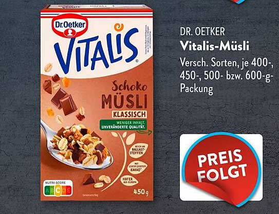 Dr. Oetker Vitalis Müslischoko 450 g