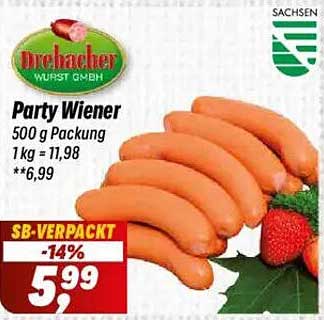 Drehmacher Party Wiener 500 g Paket