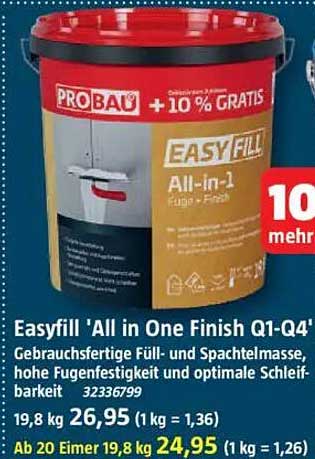 Easyfill 'All in One Finish Q1-Q4'