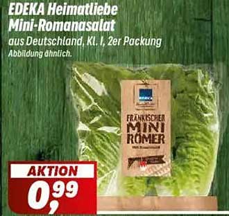 EDEKA Heimatliebe Mini-Romanasalat aus Deutschland, Kl. I, 2er Packung