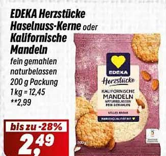 EDEKA Herzstücke Haselnuss-Kerne oder Kalifornische Mandeln 200 g
