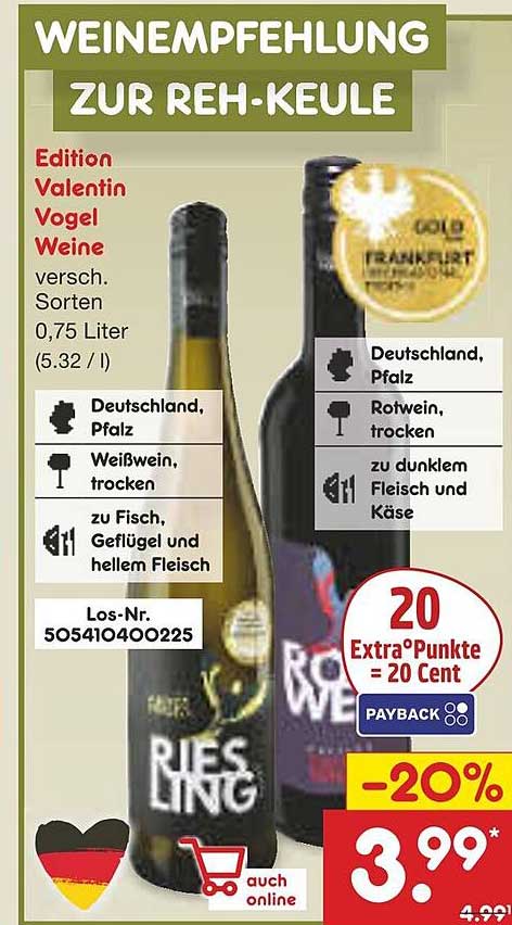 Edition Valentin Vogel Weine - Verschiedene Sorten 0,75 Liter