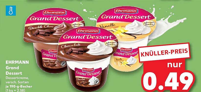 EHRMANN Grand Dessert – Dessertcreme, verschiedene Sorten
