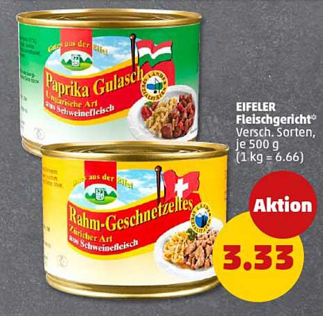 Eifeler Fleischgericht - Paprika Gulasch & Rahm-Geschnetzeltes, je 500 g