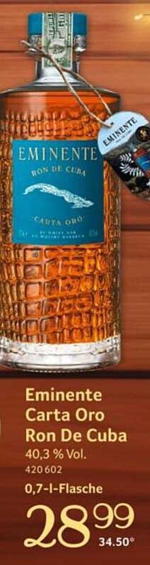 Eminente Carta Oro Ron De Cuba 0,7 l-Flasche