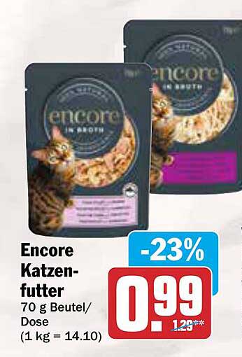 Encore Katzenfutter 70 g Beutel/Dose – Jetzt nur 0,99 €