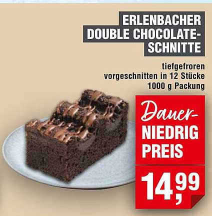 ERLENBACHER DOUBLE CHOCOLATE-SCHNITTE