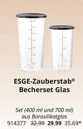 ESGE-Zauberstab® Becherset Glas (Set 400 ml und 700 ml)