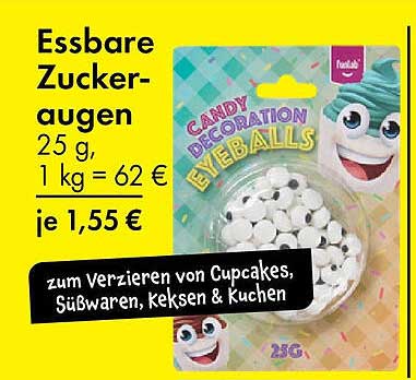 Essbare Zuckeraugen 25 g