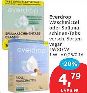 Everdrop Waschmittel oder Spülmaschinentabs - jetzt zum Superpreis!