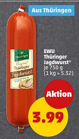 EWU Thüringer Jagdwurst 750 g - Aktionspreis!