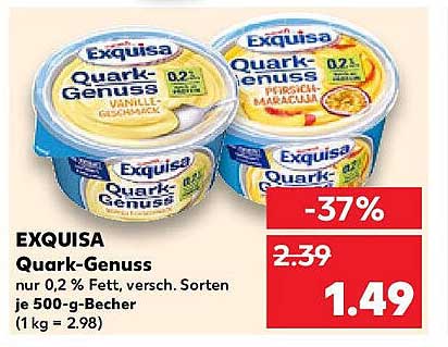 EXQUISA Quark-Genuss - 500-g-Becher, verschiedene Sorten