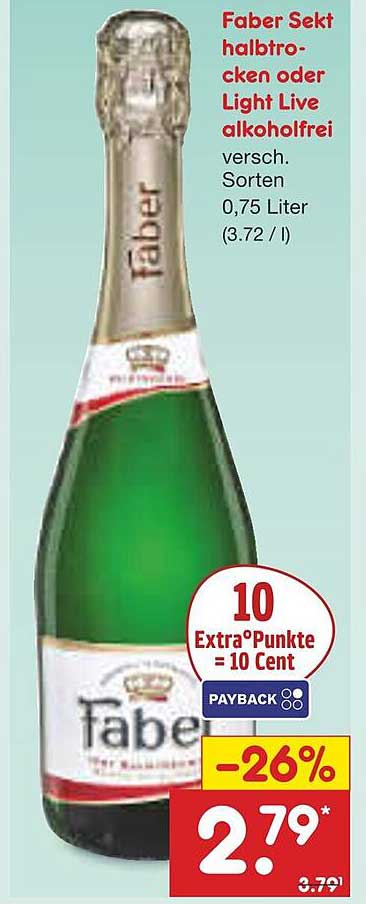 Faber Sekt halbtrocken oder Light Live alkoholfrei