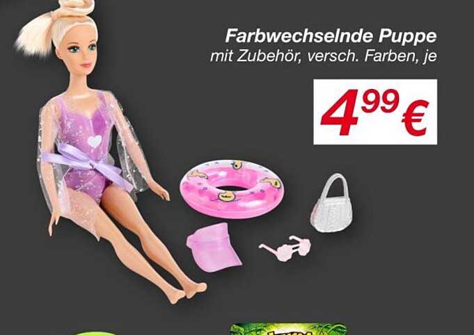 Farbwechselnde Puppe mit Zubehör, verschiedene Farben, je