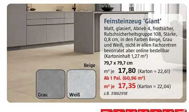 Feinsteinzeug 'Giant'