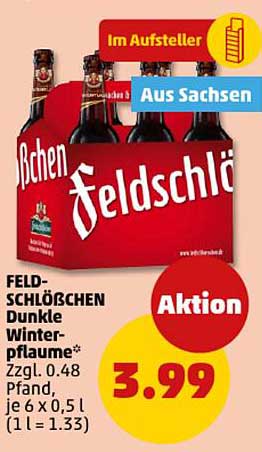 FELD-SCHLÖßCHEN Dunkle Winterpflaume 6 x 0,5 l
