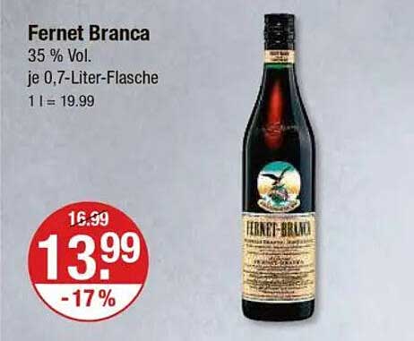 Fernet Branca 0,7-Liter-Flasche - 35 % Vol