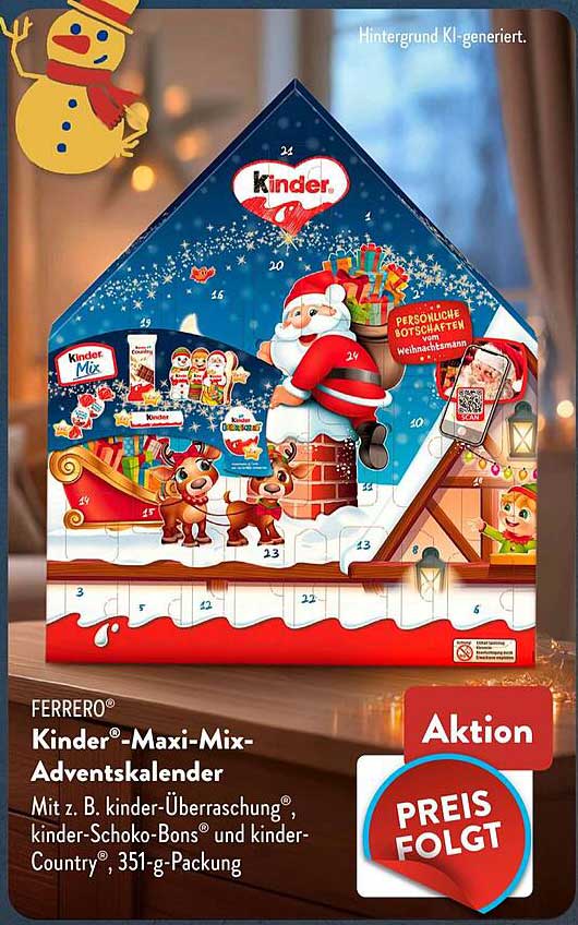 FERRERO® Kinder®-Maxi-Mix-Adventskalender, 351-g-Packung