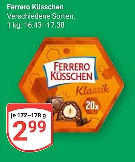 Ferrero Küsschen - Verschiedene Sorten, 20x172-178 g