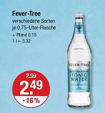 Fever-Tree Tonic Water 0,75-Liter-Flasche - Verschiedene Sorten