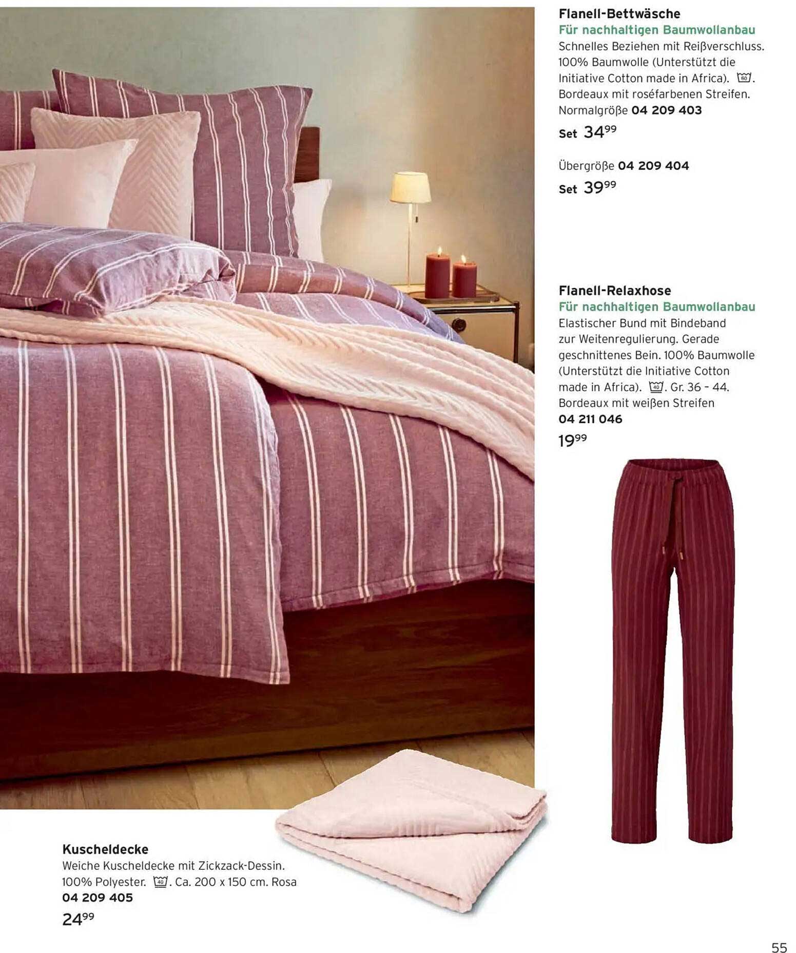 Flanell-Bettwäsche und Kuscheldecke für gemütliche Nächte