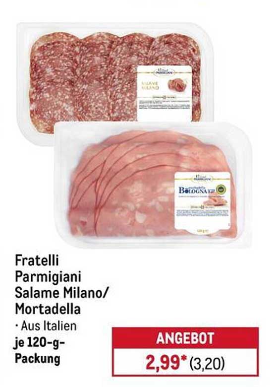 Fratelli Parmigiani Salame Milano/Mortadella je 120-g-Packung